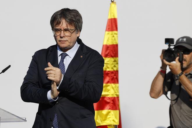 Acto de bienvenida del expresidente catalán Carles Puigdemont