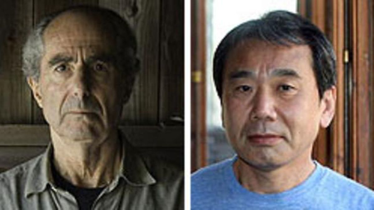 Los escritores Philip Roth (izquierda) y Haruki Murakami.