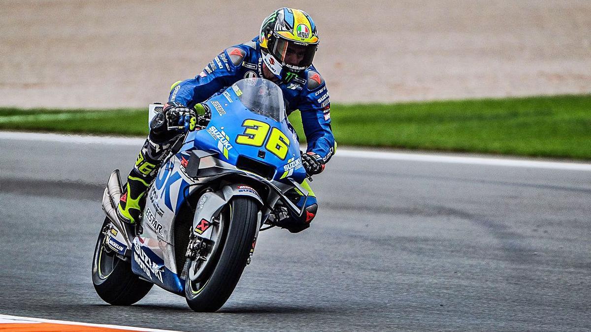 Joan Mir, en la sesión de entrenamientos libres en el circuito de Xeste.