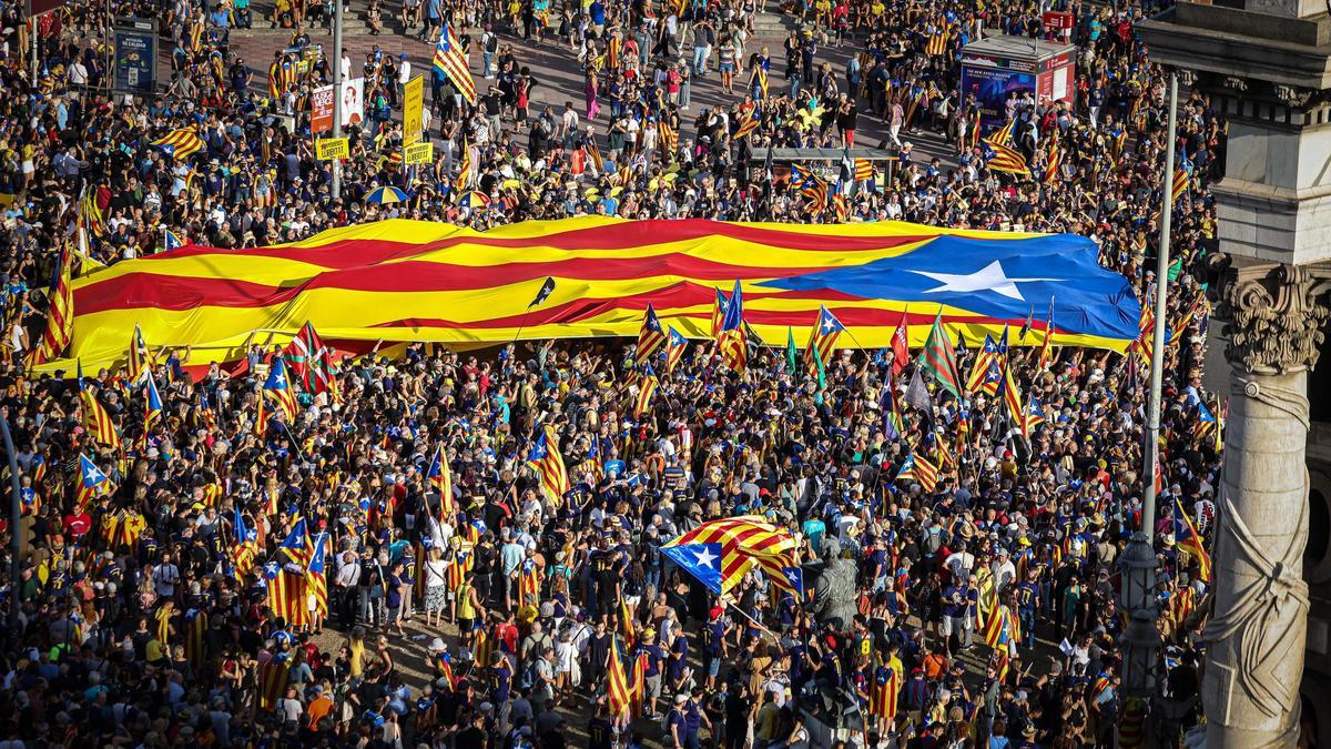 La manifestació de l'ANC per la Diada a Barcelona
