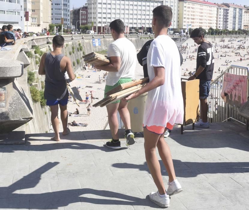 Primeras horas de San Juan 2017 en las playas coruñesas