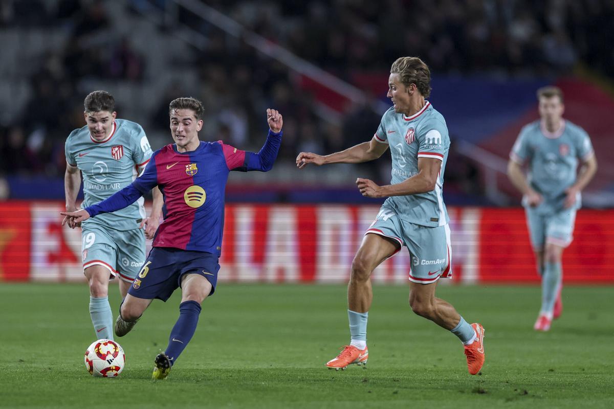 Gavi, en el partido ante el Atlético de Madrid
