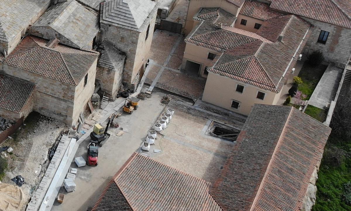Avance de las obras de la nueva calle, a vista de dron.