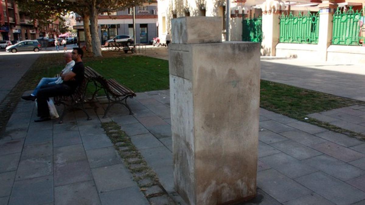 El pedestal sin el busto de Lluís Companys.