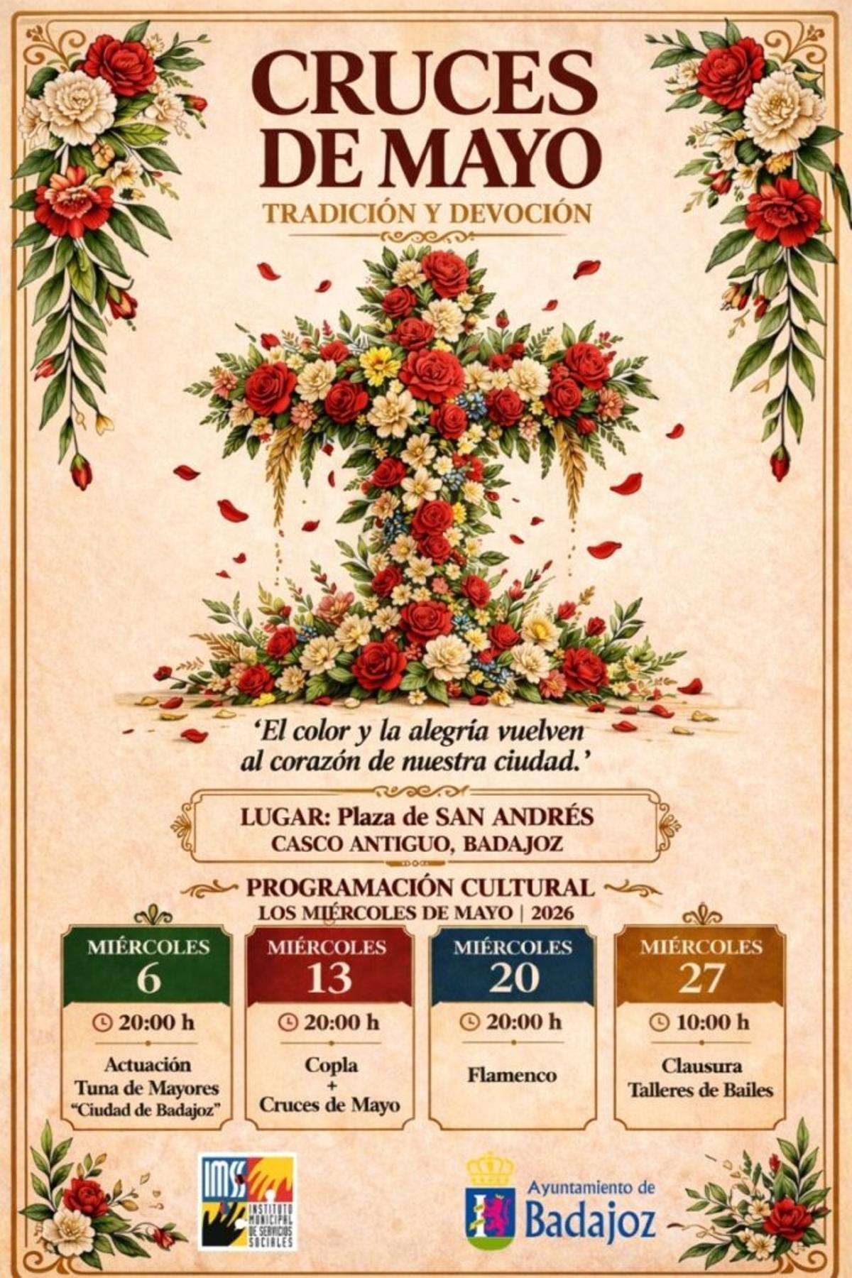 Progrma cultural de la Cruces de Mayo.