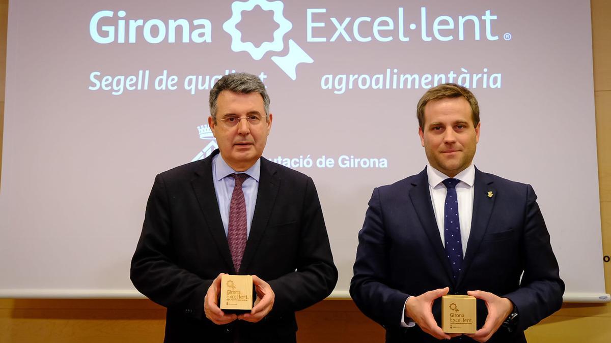 El president de la Diputació de Girona, Miquel Noguer, i el diputat Jordi Camps en la presentació de la 5a edició de Girona Excel·lent