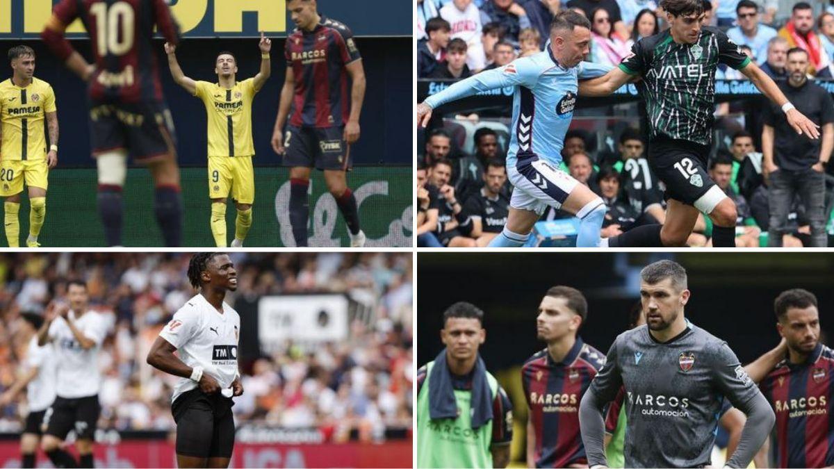 Los momentos de Villarreal, Elche, Valencia y Levante en la jornada de este fin de semana