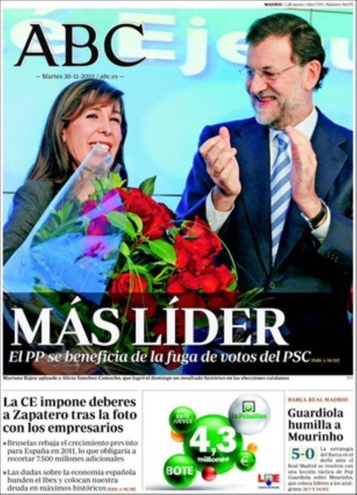 ’Abc’ també destaca en pàgines interiors que el cardenal Ortega es reuneix amb exreclusos cubans, i que el jutge arrabassa a Gerardo Díaz Ferrán el control del seu patrimoni.