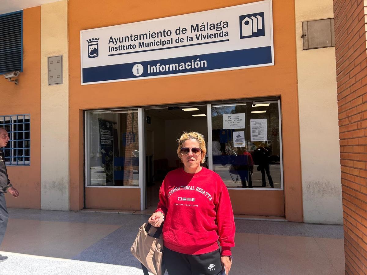 Almudena García, a la salida este miércoles de la reunión con el IMV.