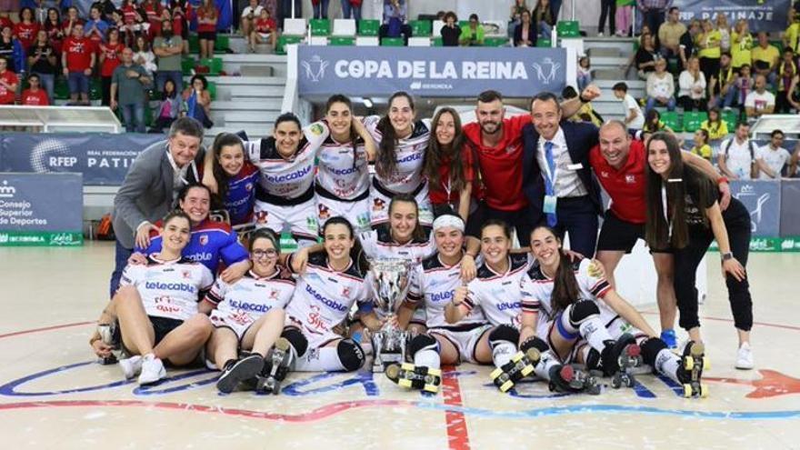 El Telecable Gijón, de título en título: gana al Palau (1-3) y se lleva también la Copa de la Reina de hockey sobre patines
