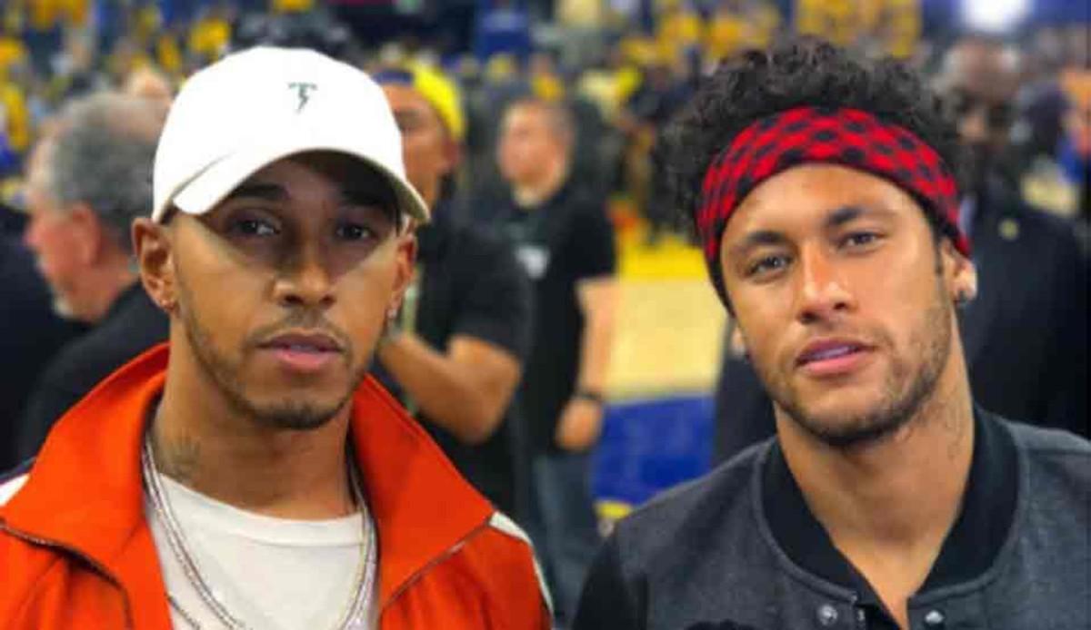 Hamilton y Neymar, en el partido de la NBA
