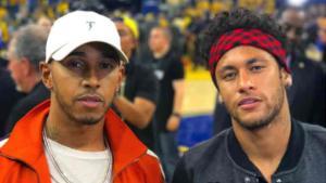 Hamilton y Neymar, en el partido de la NBA