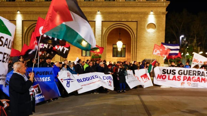 VÍDEO | Manifestación contras las guerras y los genocidios recorre el centro de Zaragoza