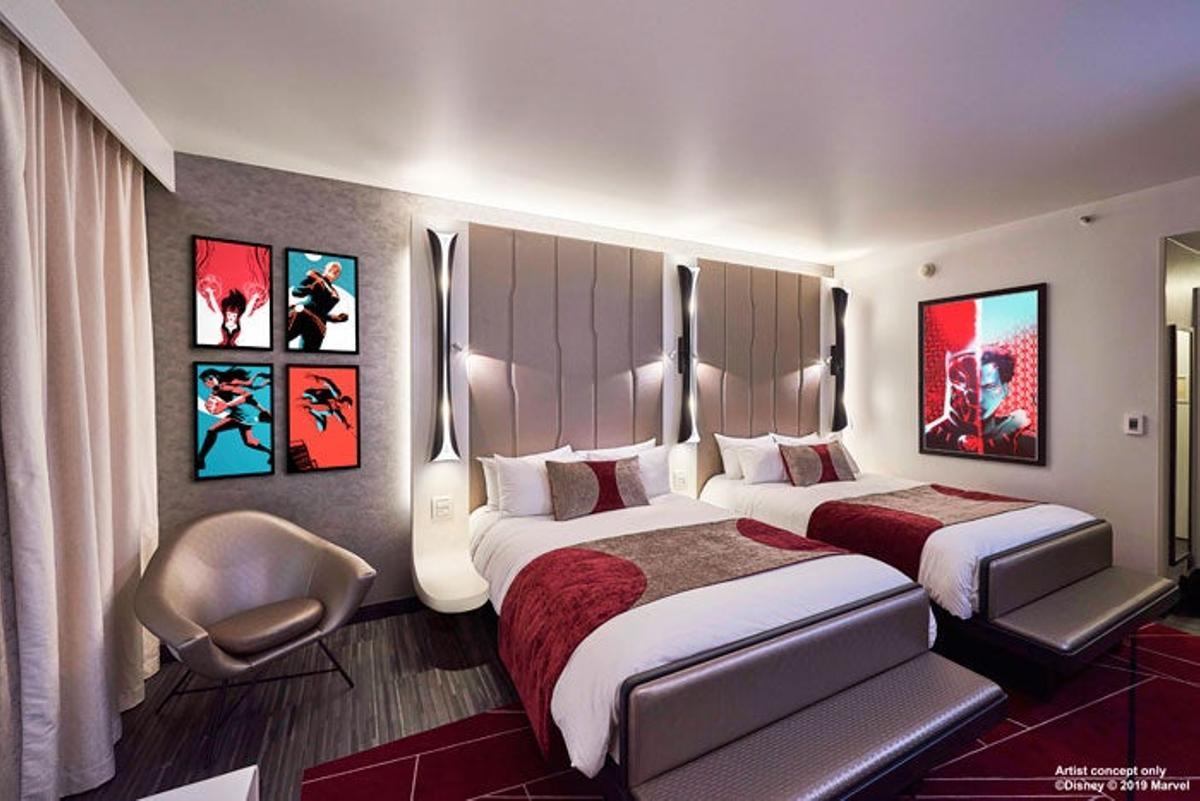 Imagen de una de las suites del nuevo Disney´s Hotel New York -The Art of Marvel, que abrirá en verano de 2020.