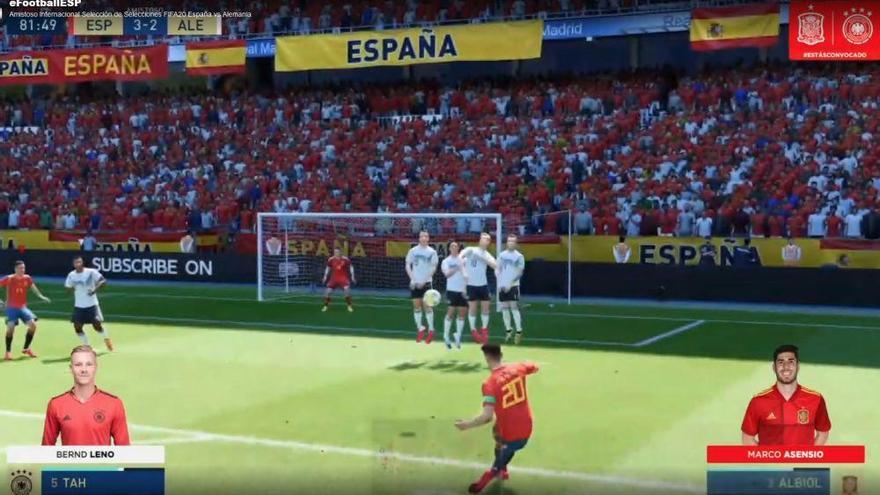 Marco Asensio dio el triunfo a España en el amistoso virtual contra Alemania