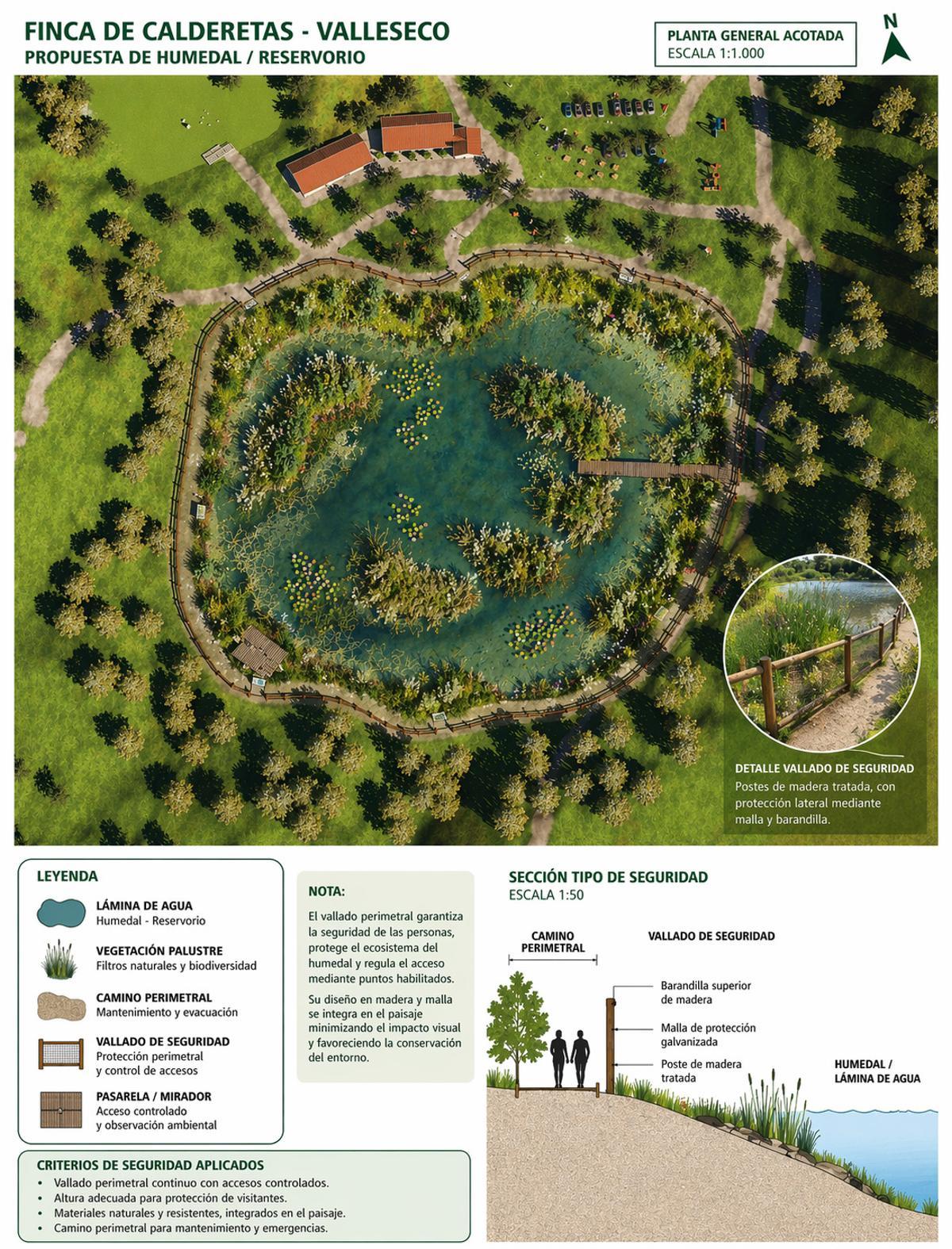 Simulación áerea del proyecto del embalse de Calderetas.