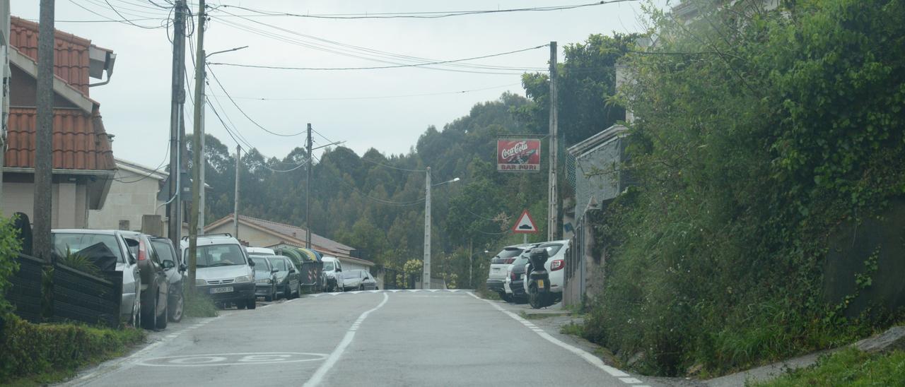 El tramo en el que comenzarán las obras del vial A Madalena-Herbello, en una de las zonas en las que se prevé plataforma única.