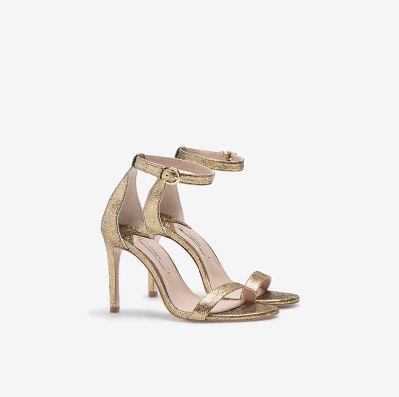 Sandalias meralizadas con pulsera, Uterqüe