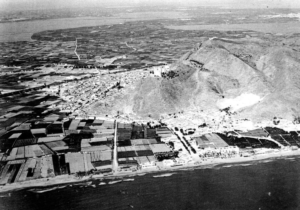 Imagen aérea de los dos núcleos poblacionales diferenciados.