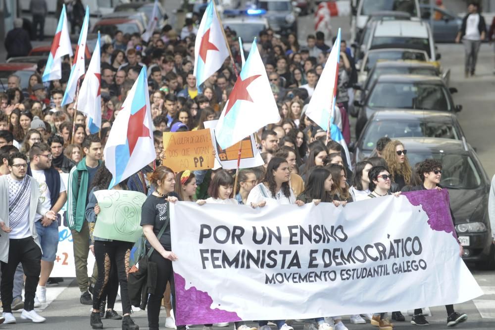 Manifestación de estudiantes en A Coruña