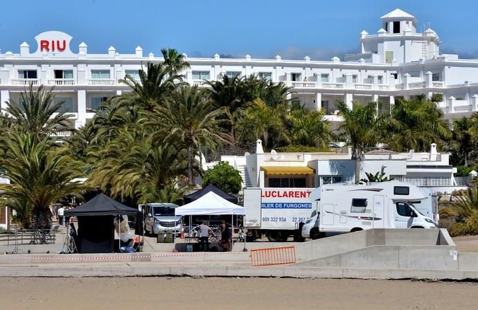 08/03/2019 MASPALOMAS, SAN BARTOLOMÉ DE TIRAJANA. Rodaje de la serie 'The Witcher' en las Dunas de Maspalomas. SANTI BLANCO