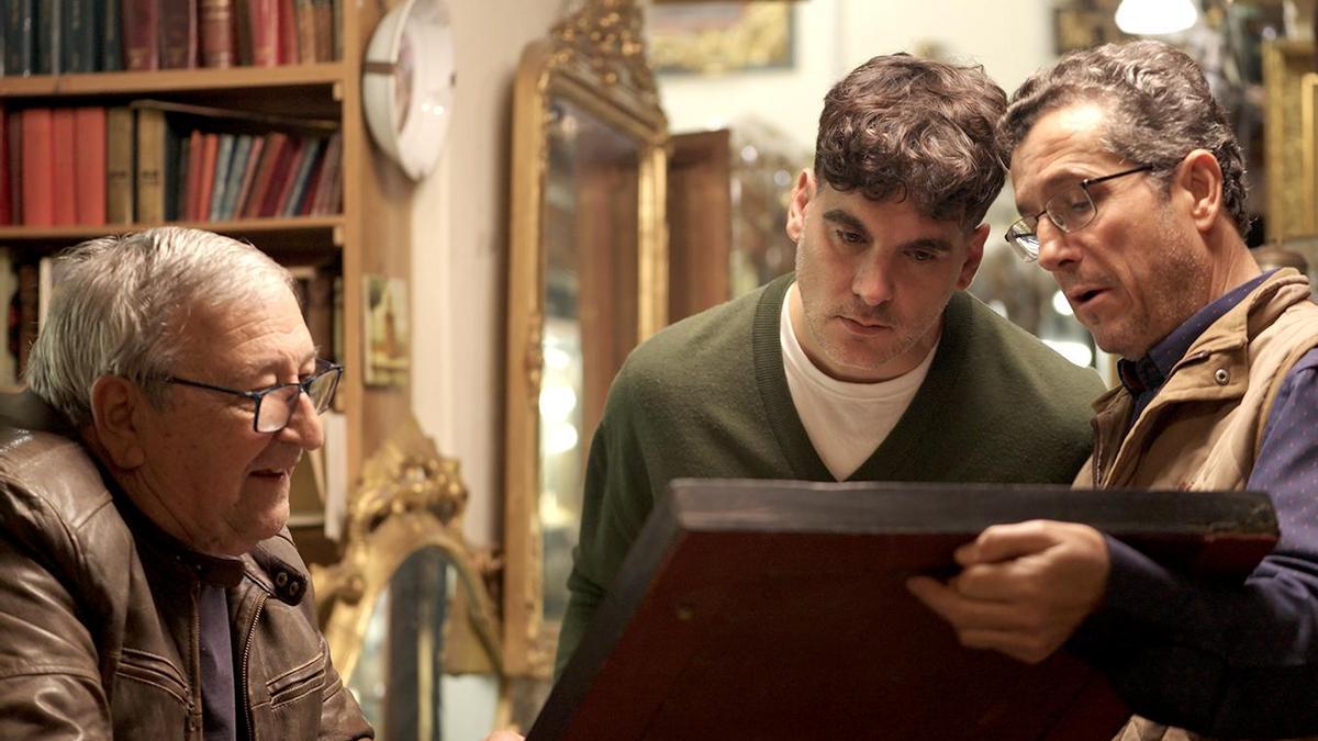 Un momento del rodaje de 'Los pinceles de la baronesa'.