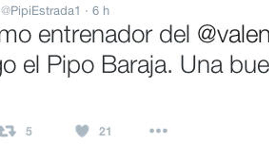 Baraja será entrenador del Valencia según ´Pipi´ Estrada