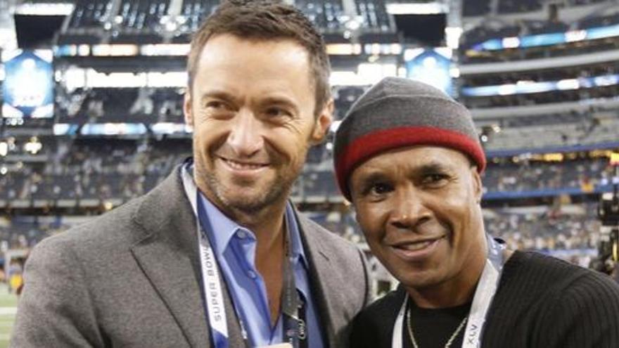 Hugh Jackman y el ex boxeador Sugar Ray Leonard.