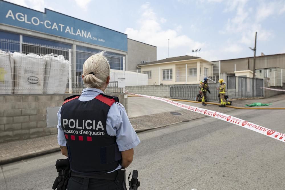 Incendi en una nau industrial de Riudellots