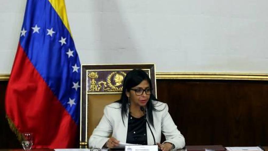 La presidenta de la Constituent, Delcy Rodríguez, en plena sessió.