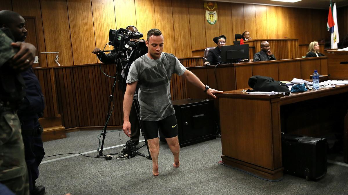 Oscar Pistorius durante su exposición ante el tribunal.