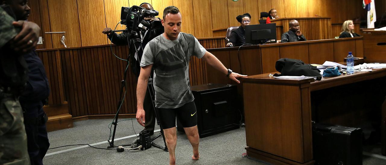 Oscar Pistorius durante su exposición ante el tribunal.
