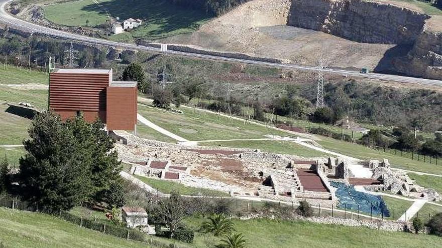 Una vista general de la villa romana de Veranes.