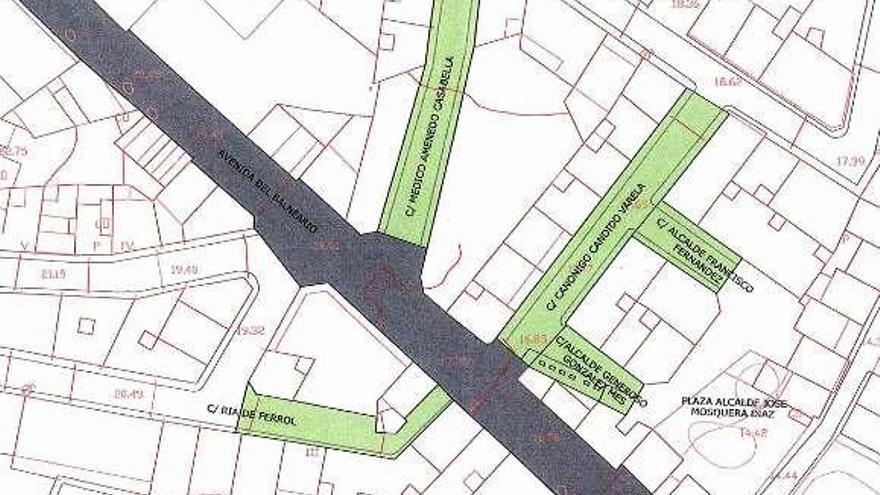 Plano de las calles que se peatonalizarán. / la opinión