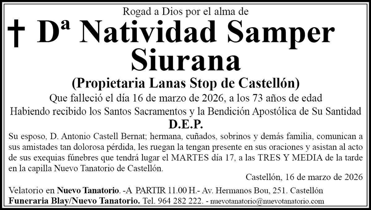 Dª Natividad Samper Siurana