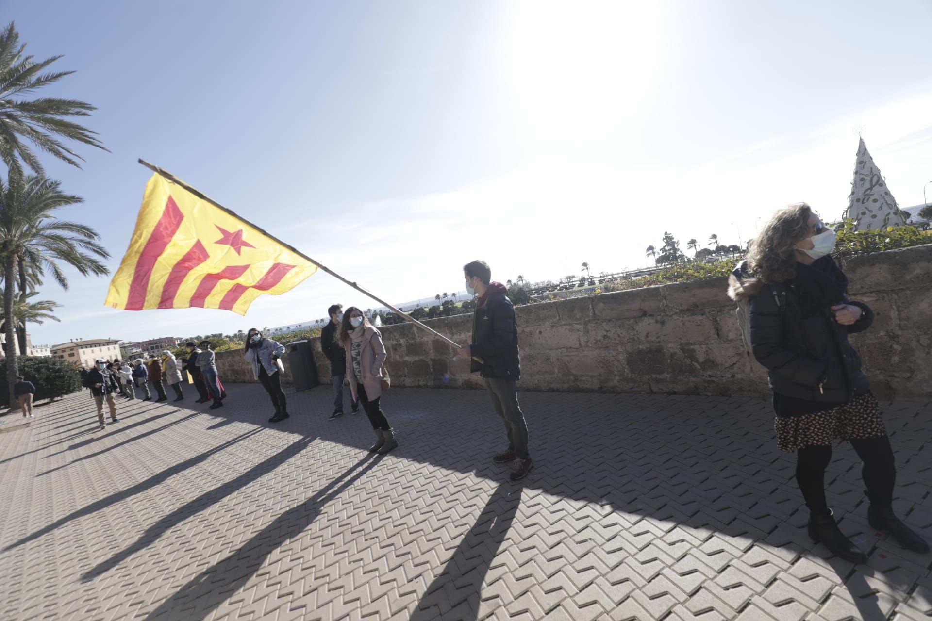 Unas 200 personas piden en Palma "poder decidir modelo económico y territorial de Mallorca" con motivo de la Diada