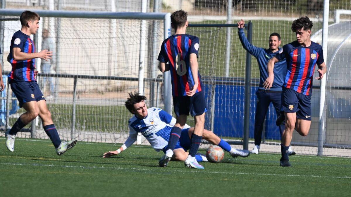 El Juvenil A en el enfrentamiento ante el Sabadell