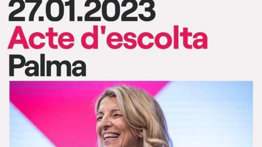 Yolanda Díaz presenta este viernes en Mallorca Sumar, su nuevo proyecto político