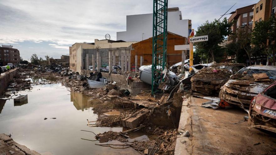 La destrucción provocada por la barrancada a su paso por Catarroja en una imagen captada el 1 de noviembre. |