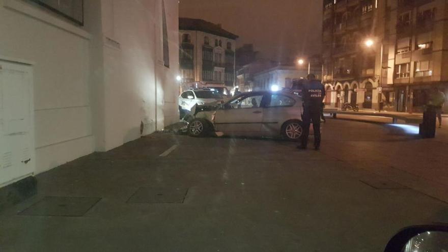 La Policía Local, en el lugar del accidente.