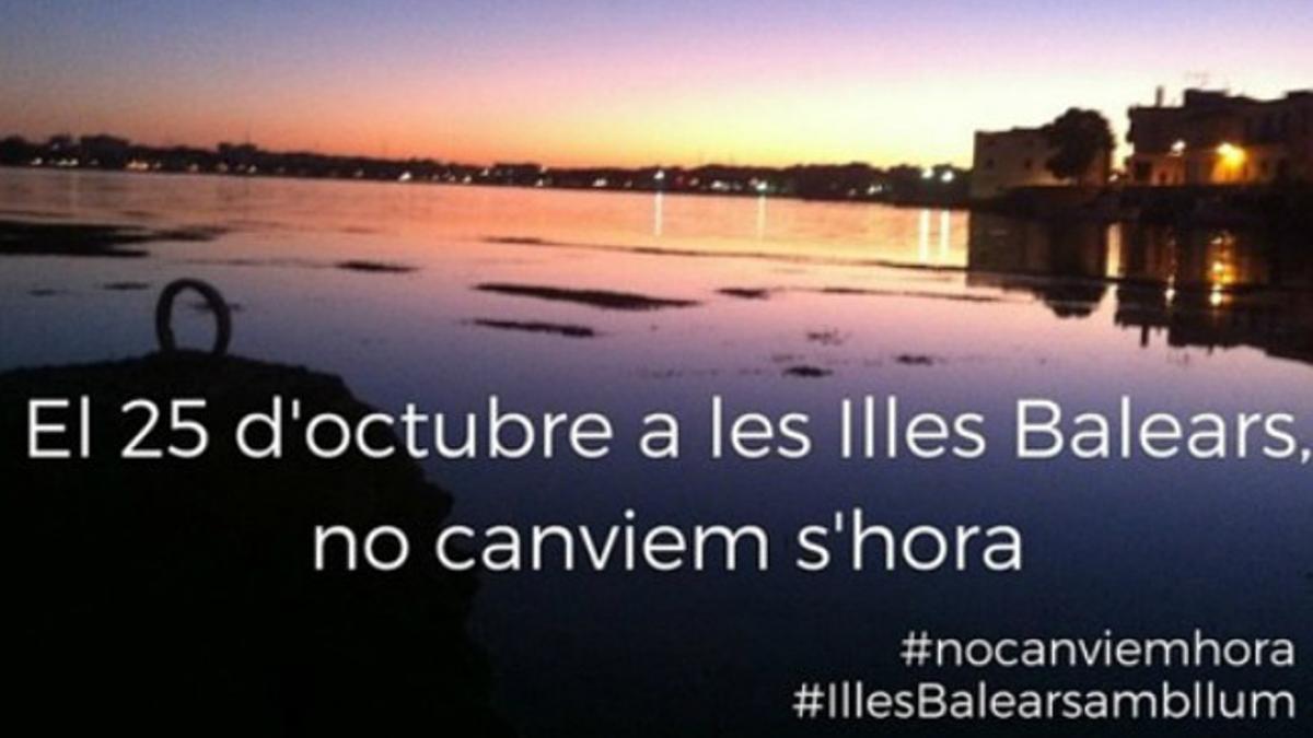 Imagen de la campaña #Nocanvienhora #IllesBalearsambllum.