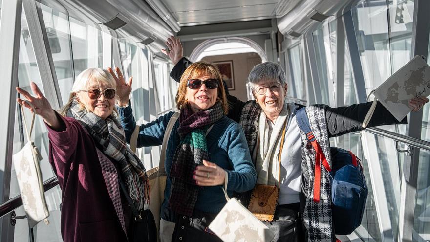 Pilar, Maria Cinta y Mari Cruz, de 73 a 68 años, a punto de dar la vuelta al mundo en 132 días de crucero: "Será el viaje de nuestra vida"