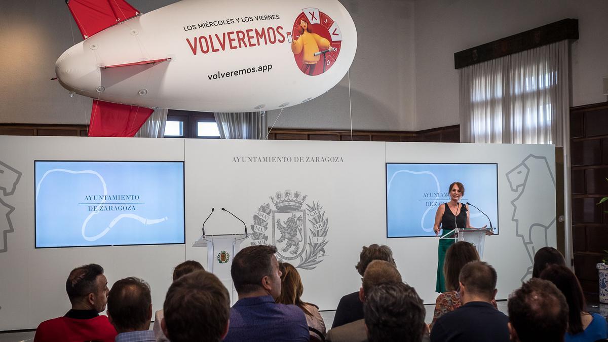 Presentación del programa municipal de &#039;Volveremos&#039; en la tercera edición en Zaragoza.