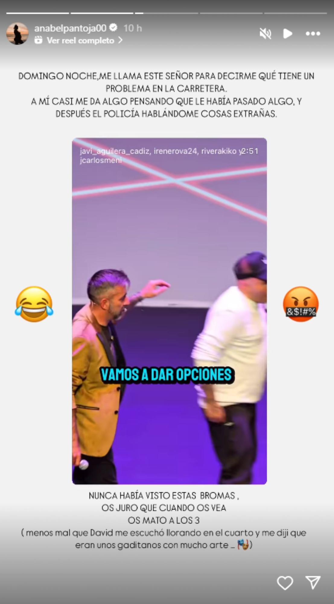Anabel Pantoja, llorando por la broma que le gastó Kiko Rivera