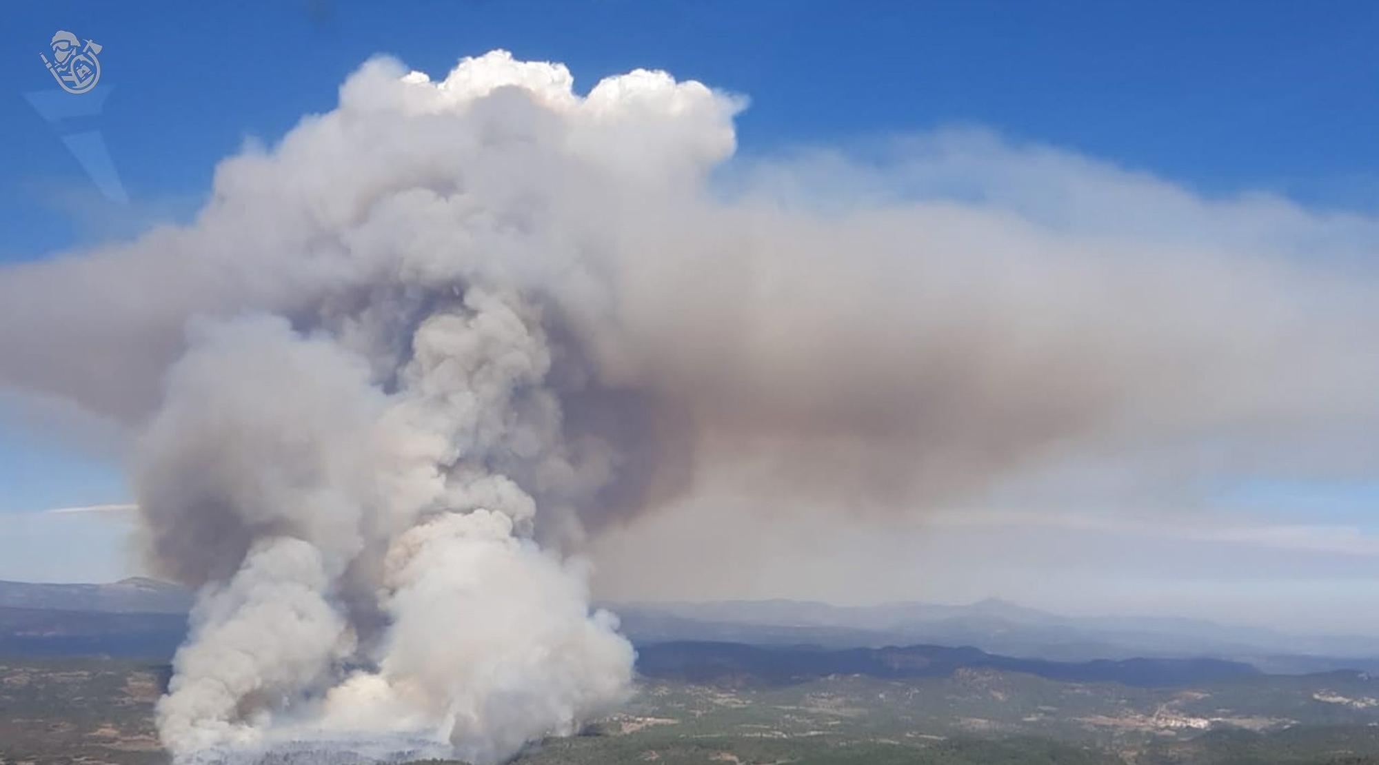 Incendio forestal en Villanueva de Viver