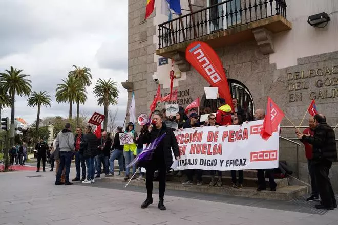 Concentración en A Coruña de personal de inspección de pesca marítima