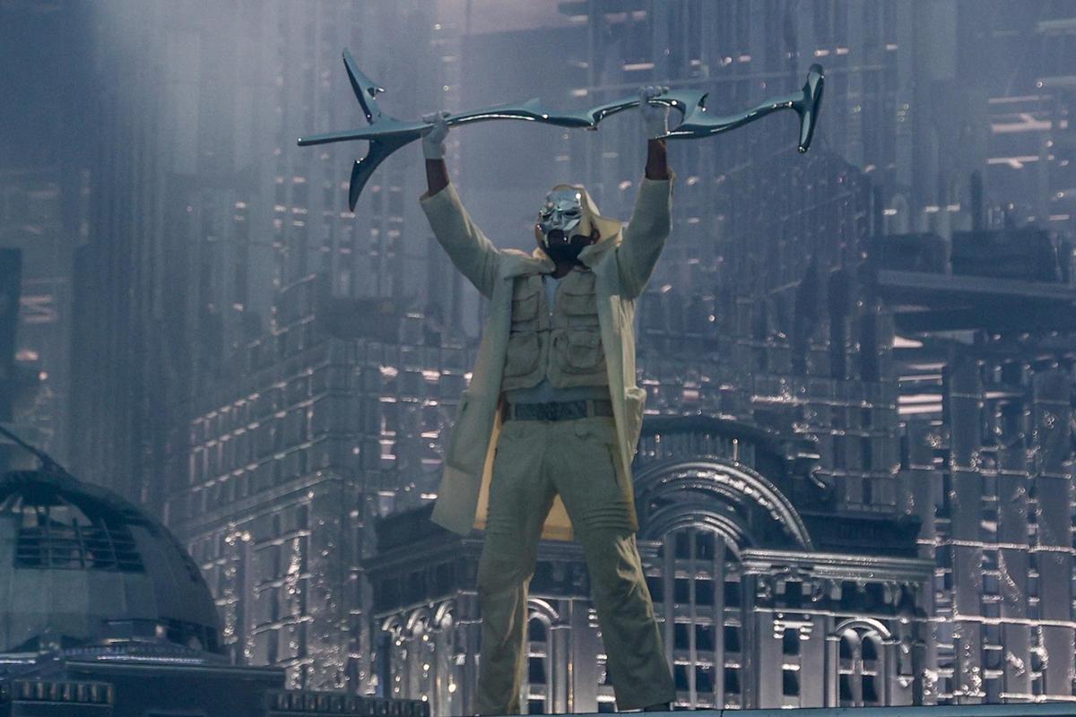 El rapero canadiense The Weeknd durante su concierto en el Cívitas Metropolitano, el 18 de julio en Madrid.