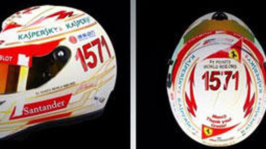 Casco especial para Alonso por su récord de puntos