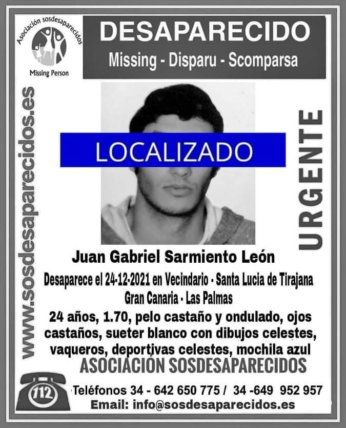 Localizado Juan Gabriel Sarmiento León.