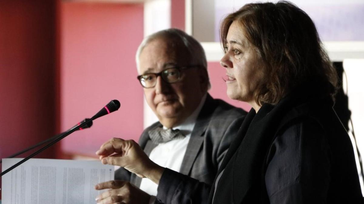 Carles Duarte y Gemma Sendra, durante la presentación del informe del Conca.